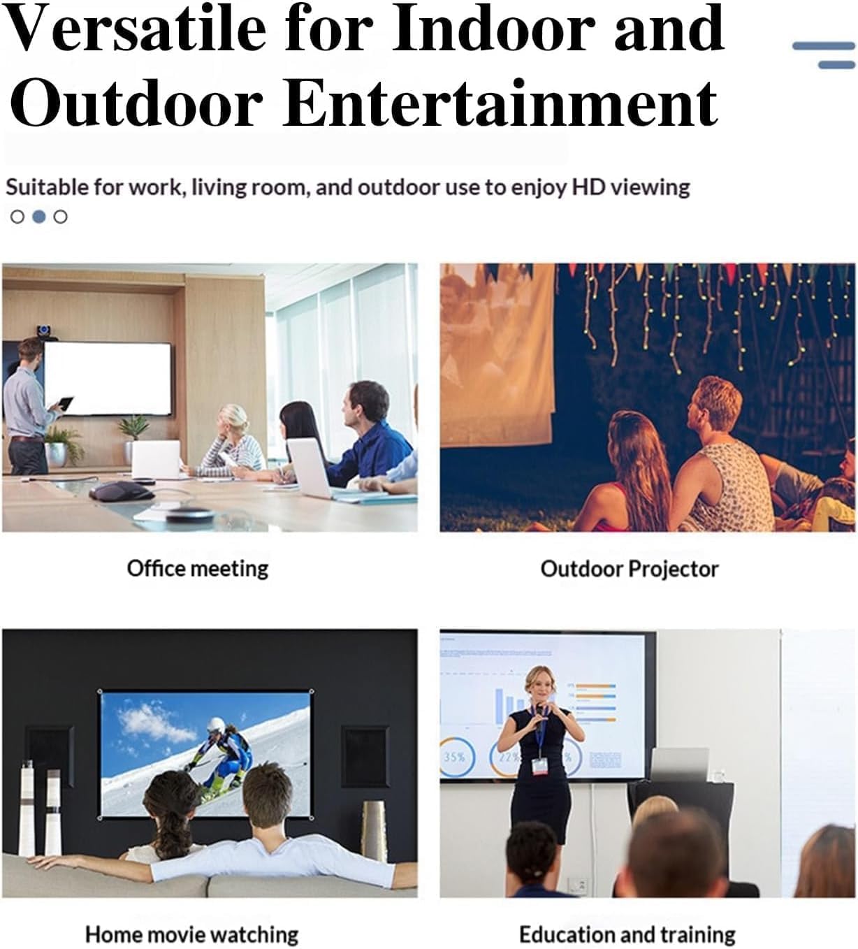 Generic 4k 16:9 Screen,160Wide (92in) Metal Lightproof Foldable Portable Movie Screen, HD Anti Light Projector Viewing