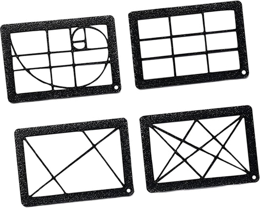 BWOFJGWH 4Pcs with Chain Sturdy Proportion Ruler Compact Composition Viewfinder for Sketching Viewer Painting, pp