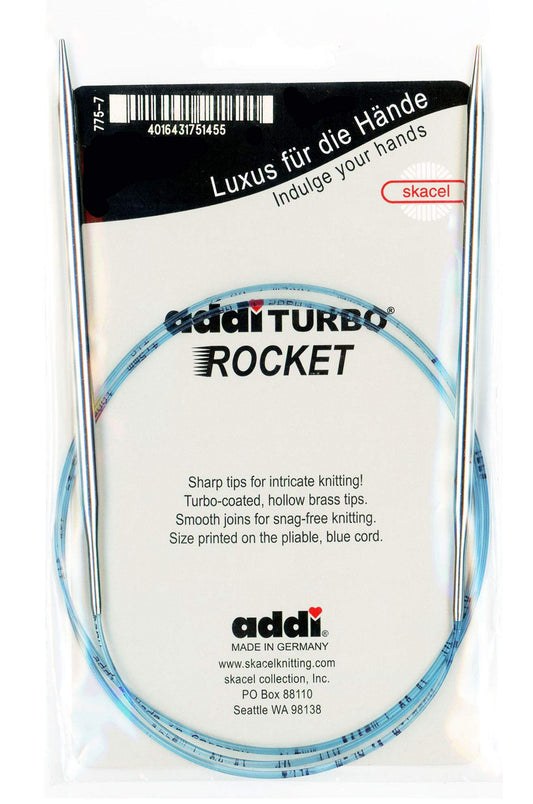 addi Circular Turbo Rocket Lace Skacel Blue Cord 32 inch (80cm) Size US 10 (6.0mm)