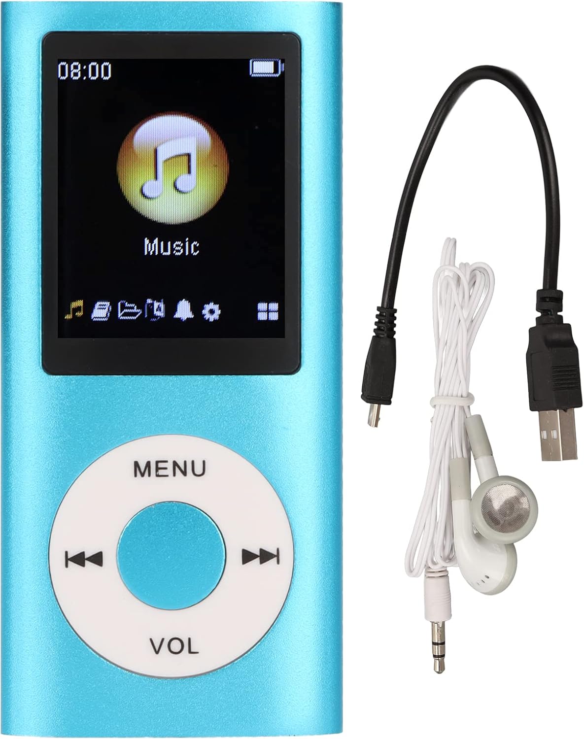 Vikye MP3 MP3 1.8 Inch MP3 64G Player, Portable Digital Lossless Music Player, Portable Slim LCD Screen Music Player