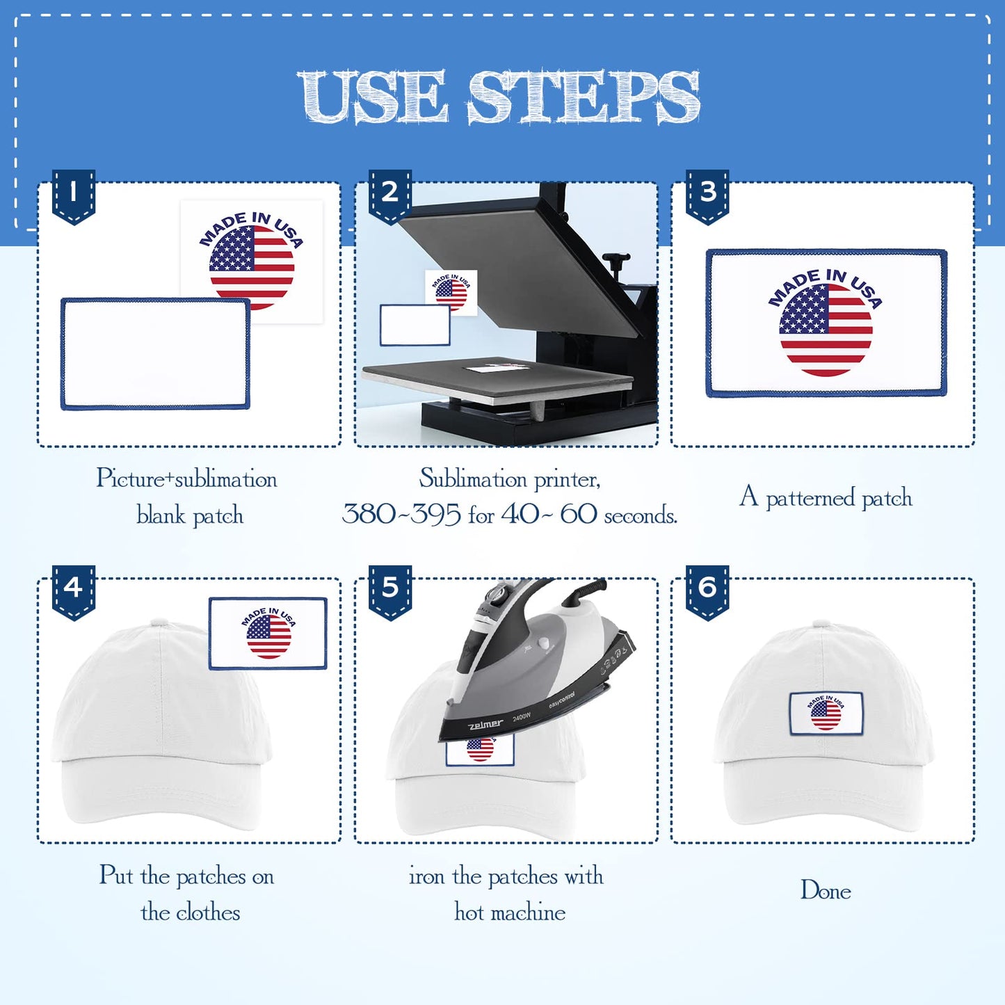 140 Pieces Sublimation Patches Blank Hat Patches Sublimation Patches Blank for Hats Hat Patches Blank Patches for Clothes Hat Dress Patch (Black, Blue, Red, Khaki)