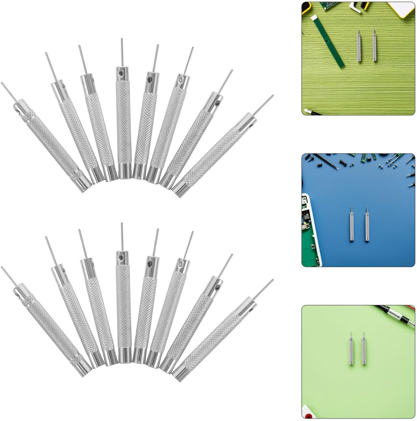 20pcs Set FRCOLOR Sim Card Tray Pin Ejector Tool for Smartphones with Detachable Keychain Stainless Steel Sim Opener