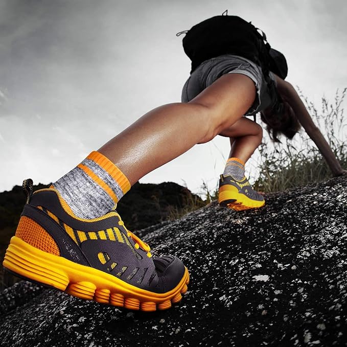 FEIDEER Hiking Walking Socks For Women, Multi-pack Outdoor Recreation Socks Moisture Wicking Crew Socks