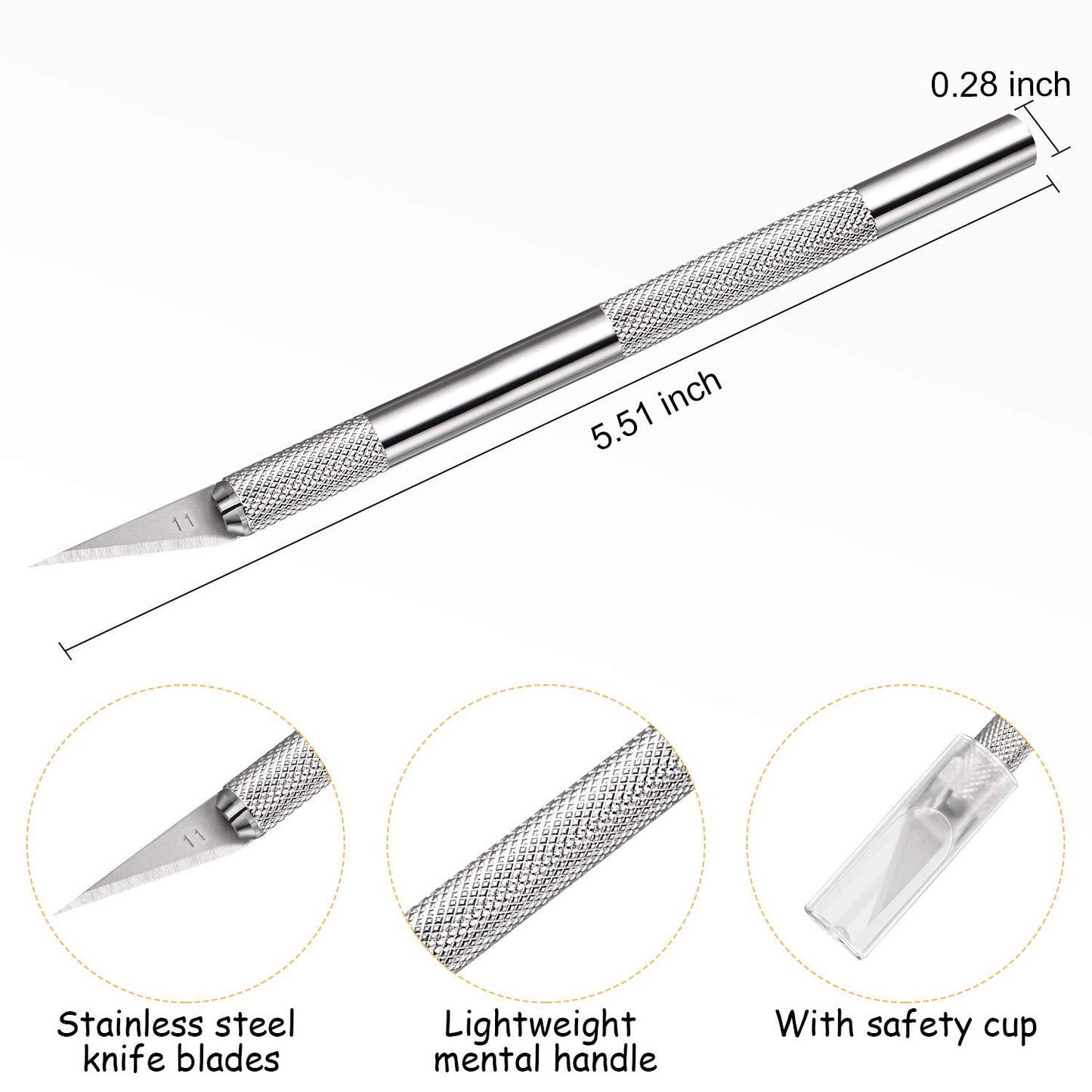 15 Pack Exacto Knife Set, Hobby Knife, Back to School Supplies Craft Knifes Kit for Art, Carving, DIY, Scrapbooking, Art, Cutting, Stencil(Silver)