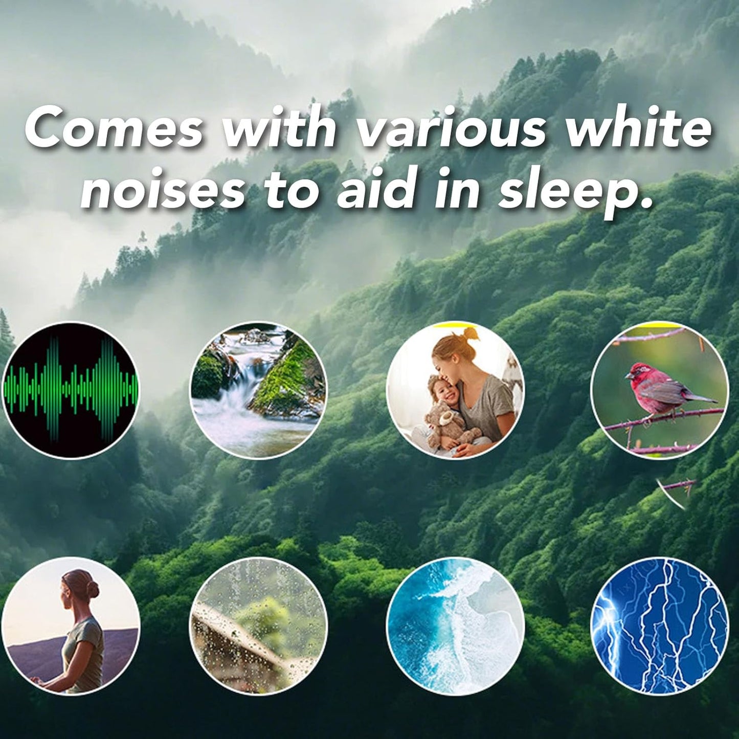 30/60min Diyeeni Portable Bluetooth Pillow Speaker White Noise Machine with Auto Shutoff & Memory Card Playback