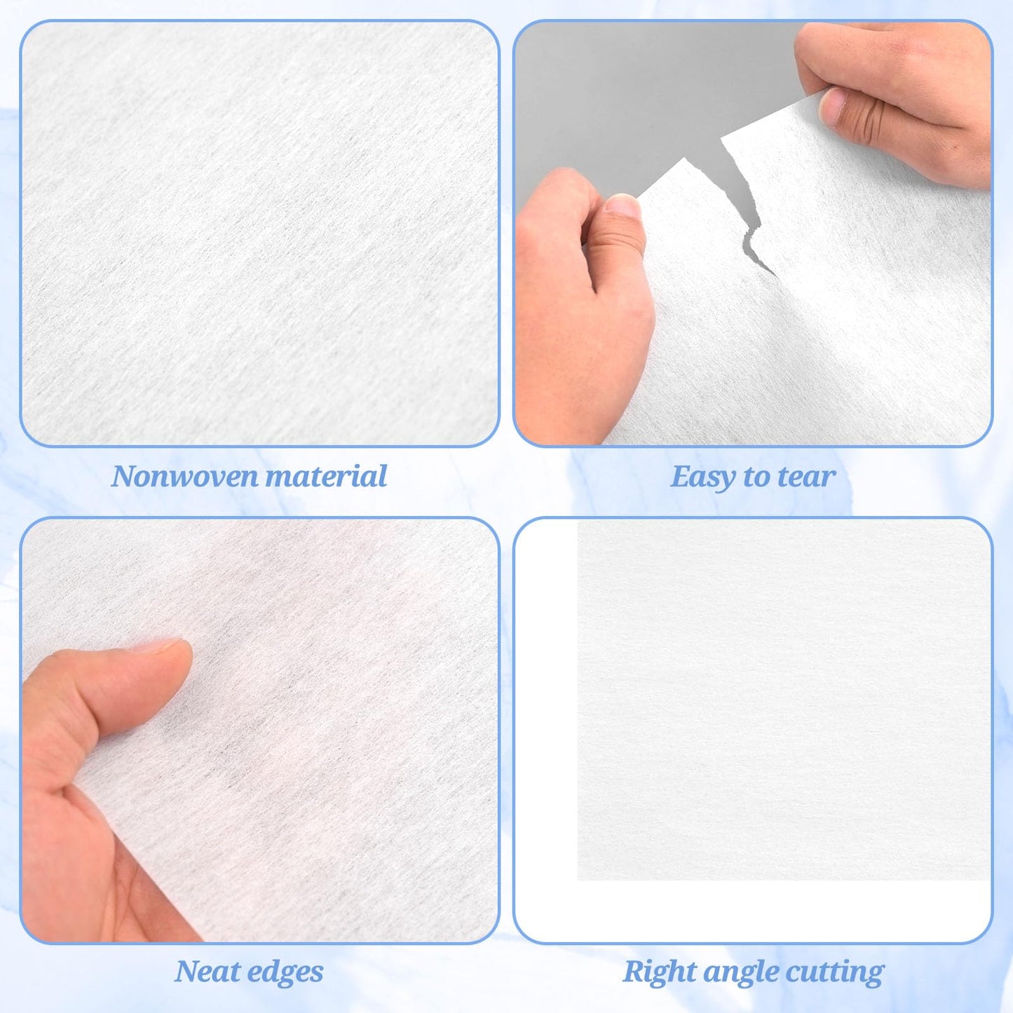 Tear Away Embroidery Stabilizer 10 x 12, 100 Precut Sheets, 1.8 oz Medium Weight Backing for 5x7 Hoops, Easy Tear for Patches, Hats, Applique and Small Projects