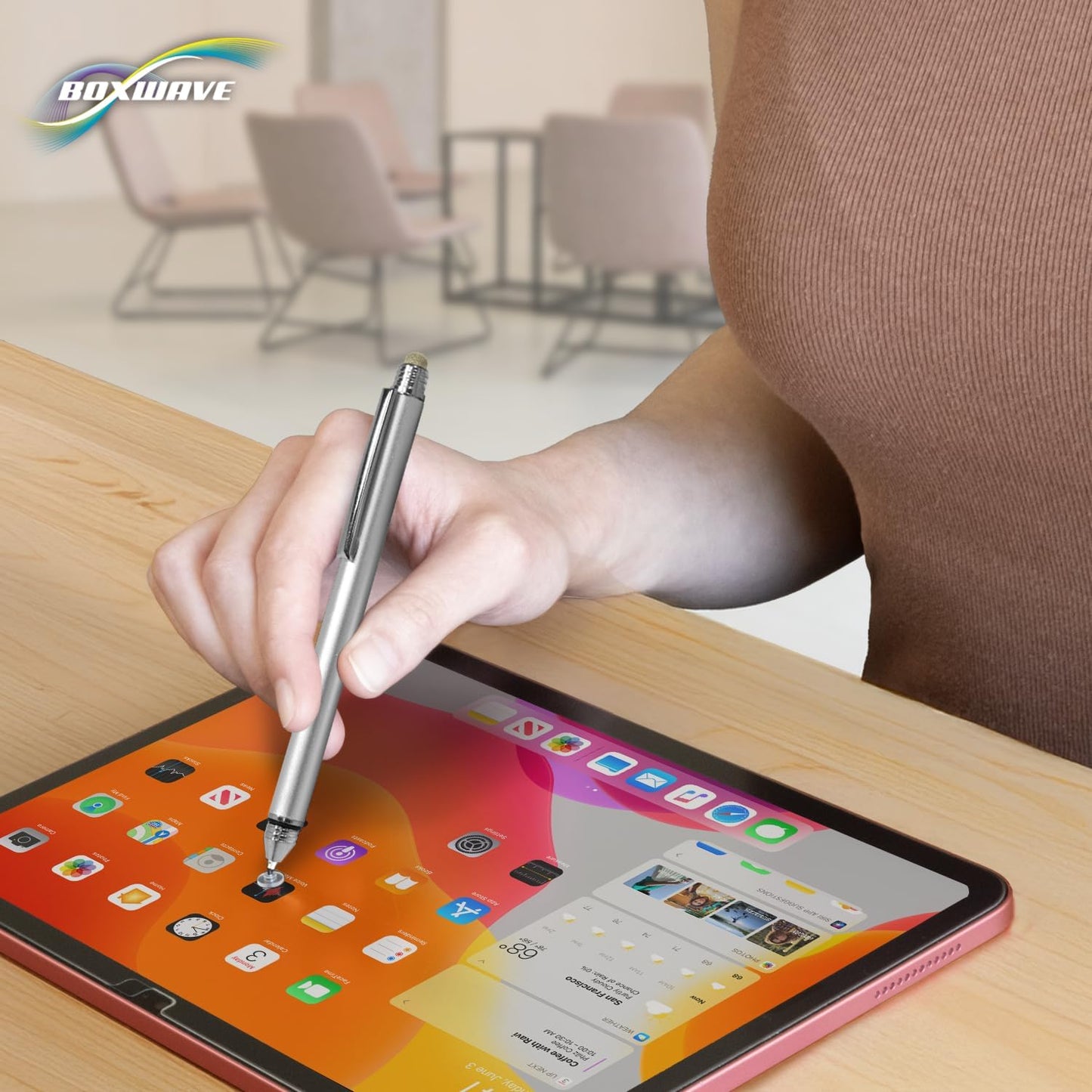 BoxWave Cozyla (15.6 Stylus Pen Compatible with Calendar+ in) - DualTip Capacitive Stylus, Fiber Tip Disc Tip