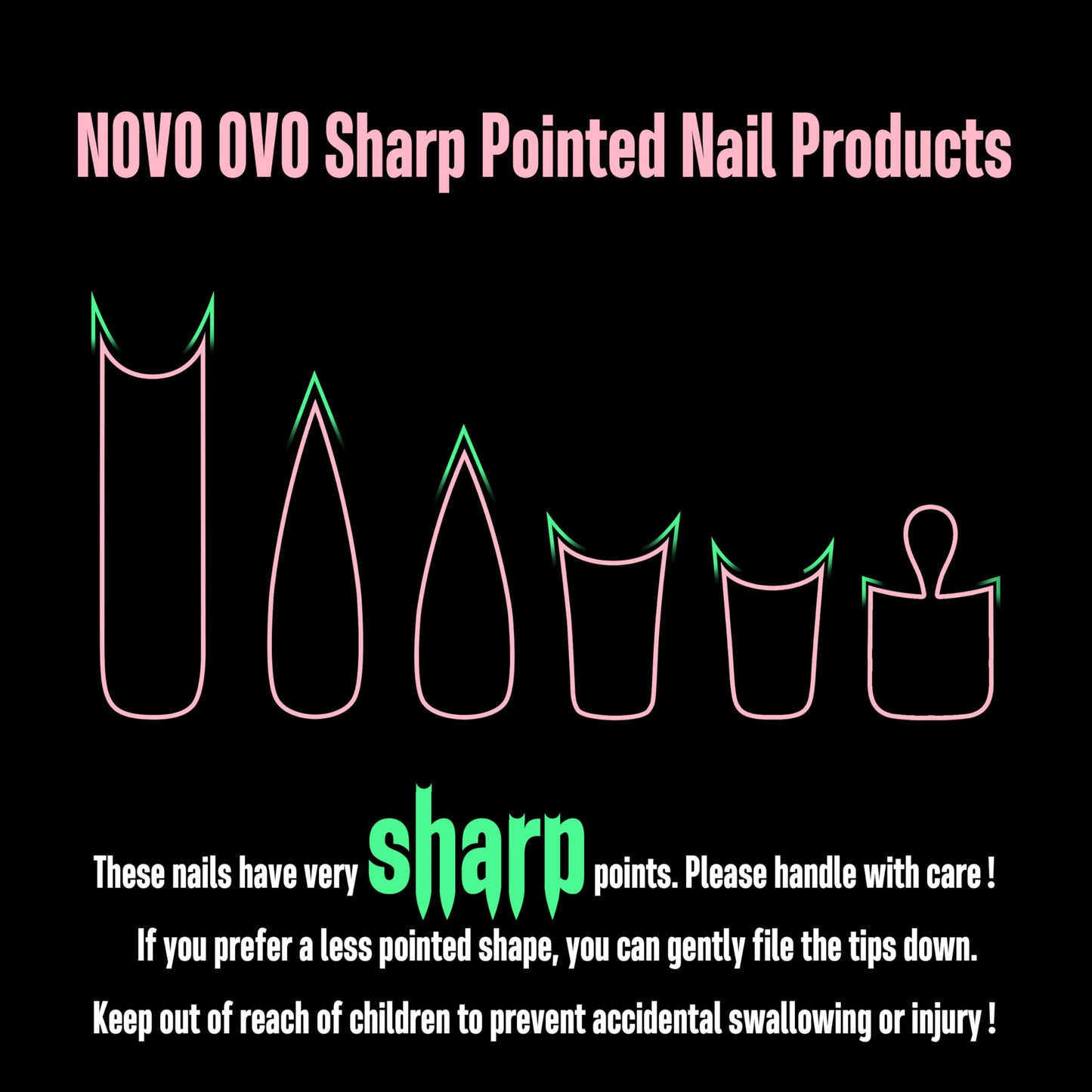 NOVO OVO Halloween Extra Thick Short Duck Feet Nail Tips with Moon Curve Full Cover Press on Acrylic, Clear Pre-Etched Matte Flare Wide French Soft Gel Fake False Nail Extension x 15 Sizes 240 pcs