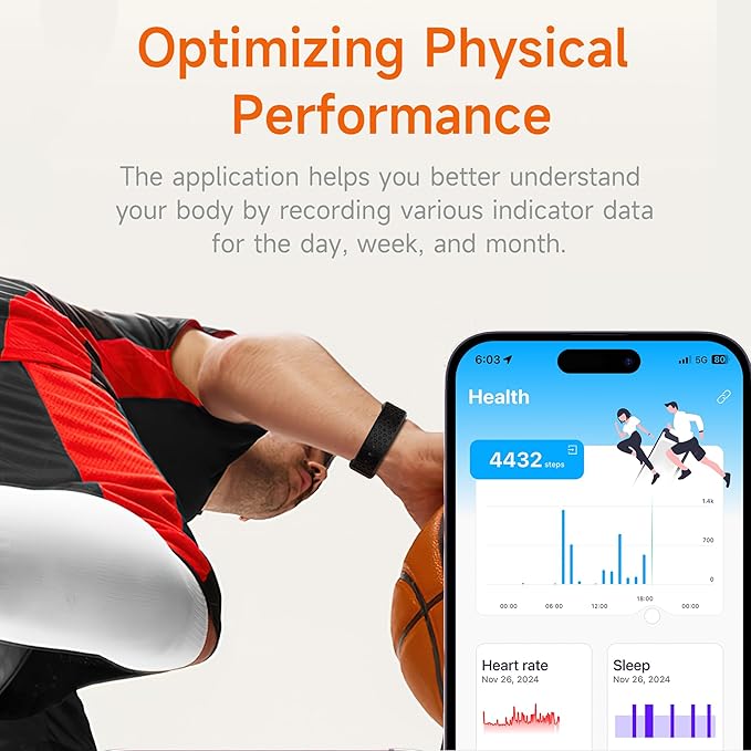 Fitness Activity Tracker, Wearable Health Tracker Wristband Measures Heart Rate, Sleep, Stress, Automatic Health Data Measurement All Day, 120+ Exercise Modes, Wearable Health Tracker with GPS