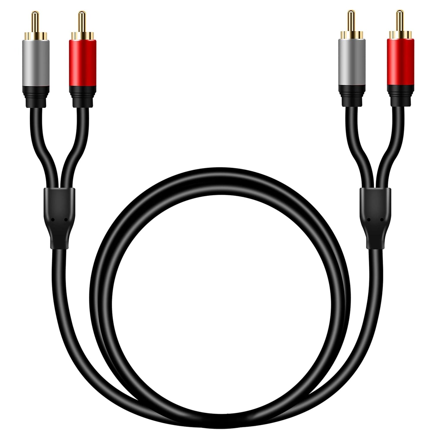 2RCA 2RCA 6Ft, 2 2 (6Ft/1.8M) Tan QY to Cable Gold-Plated RCA Male to RCA Male Stereo Audio Cable for Home Theater