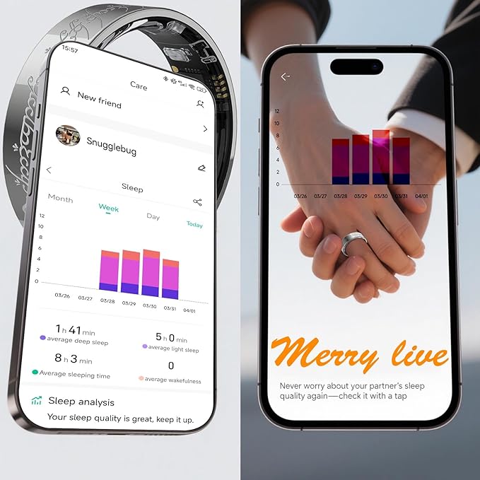 Ultra Smart Ring for Women Men,Health Fitness Tracker with Sleep/Blood Pressure/Oxygen Monitoring, Heart Rate & Activity Tracking,IP68 Waterproof, 5+Day Battery,No Subscription Fee 1-Silver 11