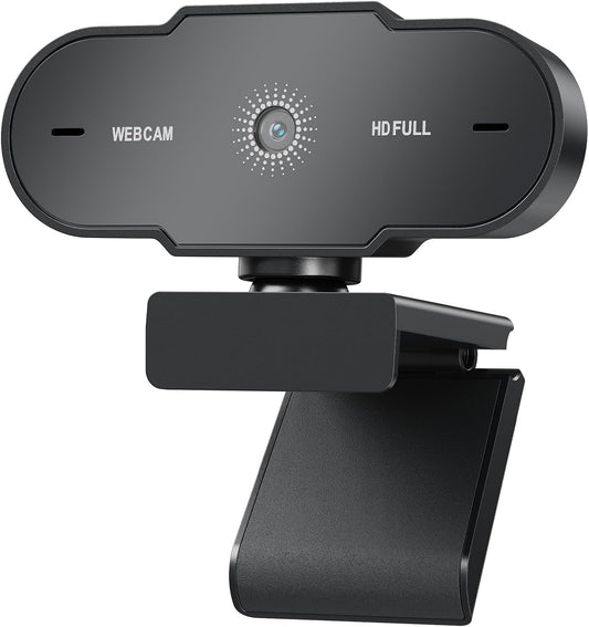 cbeyook 1080P 360 Full HD Webcam with Microphone, Auto Light Correction, Rotatable, Plug & Play, Compatible