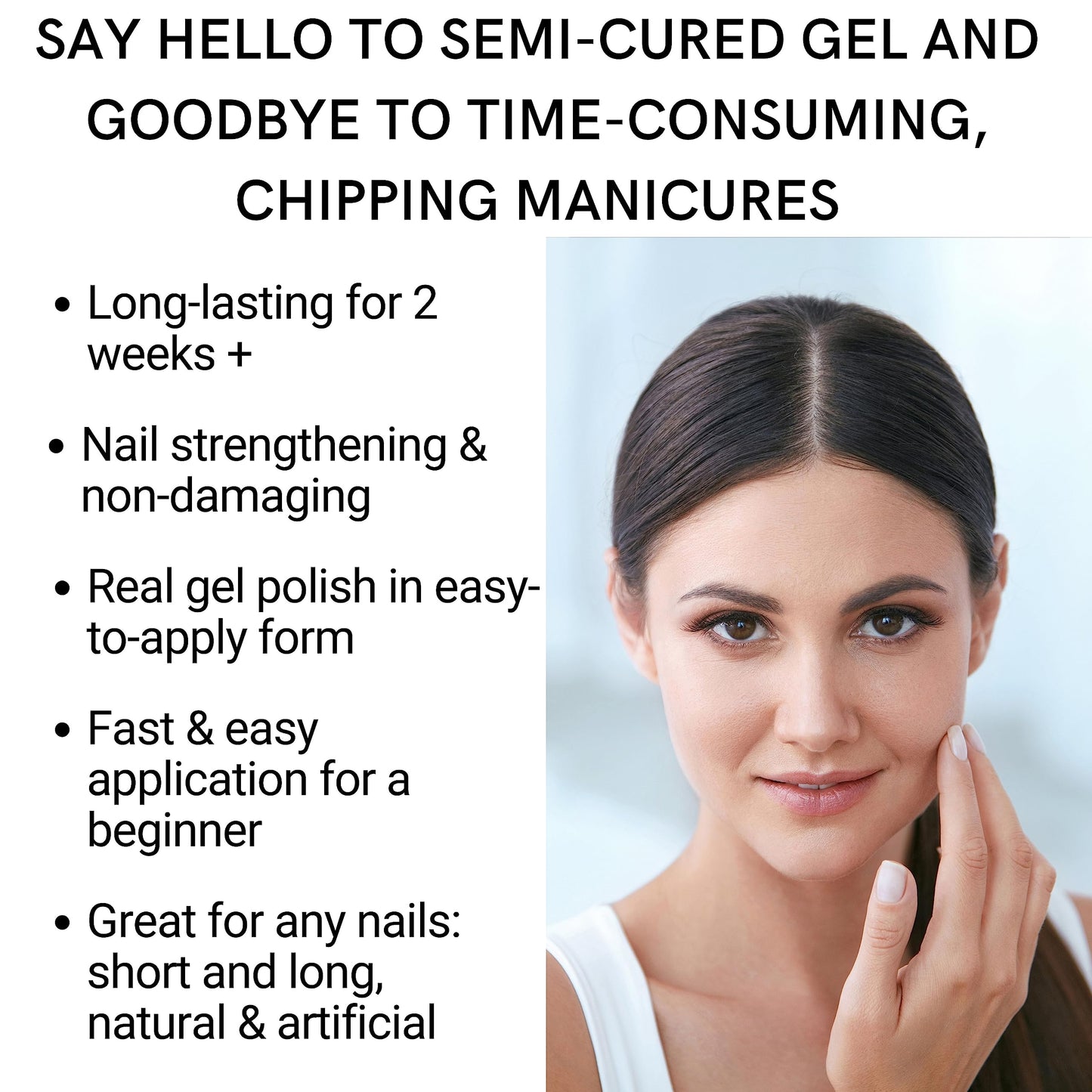 ALICE & BELLA Semi Cured Gel Nail Strips-20 PCS Shimmering Glazed White Semi-Transparent Nail Strengthening Gel Stickers, Use with UV Light Lamp, Salon Quality Manicure Wraps (Glazed Orchid)