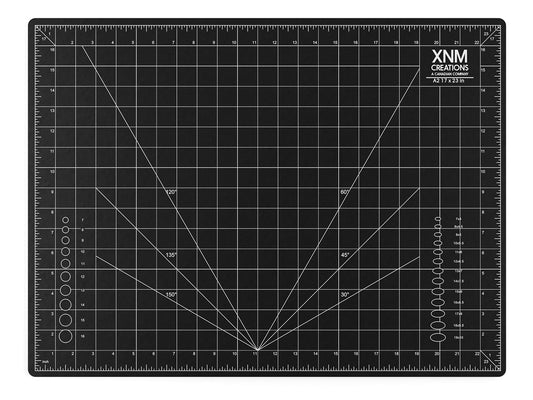 XNM Premium Self Healing Cutting Mat - 18 Inches by 24 inches - A2, 3 Layer Quality PVC Construction - Dual Sided, Imperial and Metric Grid Lines - Perfect for Cutting, Sewing, and Crafts