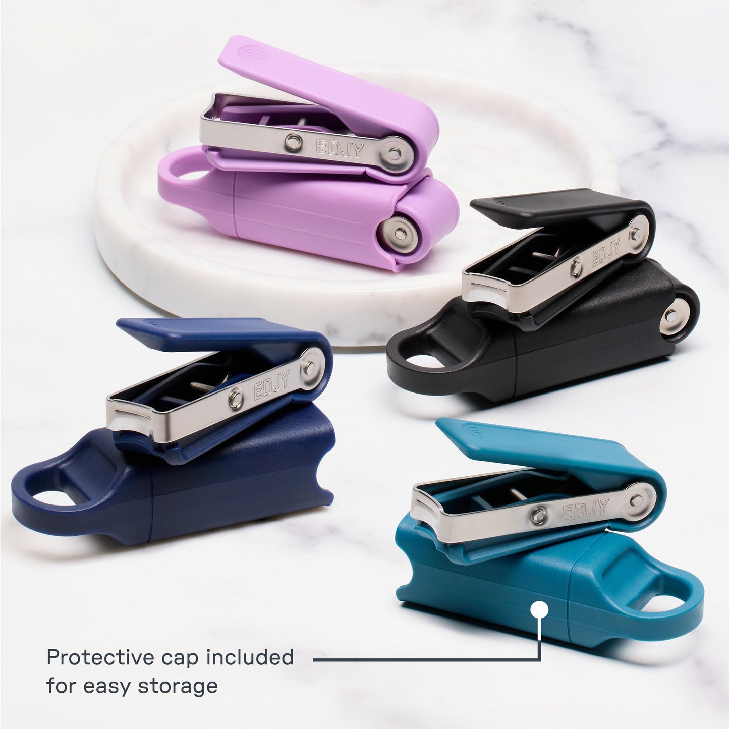 EDJY Fingernail Cutter - Precision Stainless Steel Nail Cutter for Fingernails | Sharp Blade, Ergonomic Design, Durable & Rust-Resistant | Ideal for Men and Women | Lilac | 2-Pack