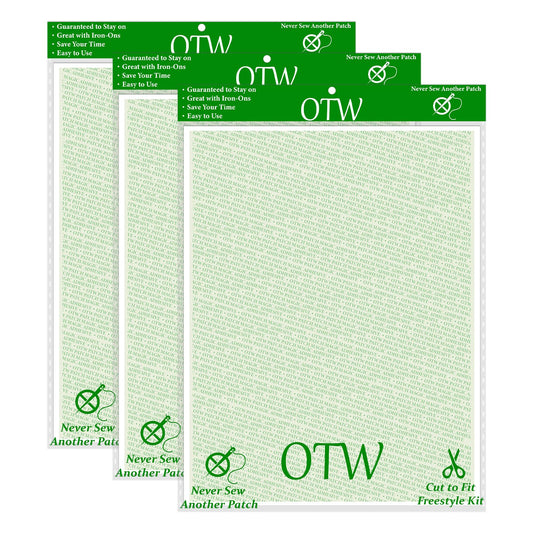 Patch Magic Adhesive, Peel and Stick Adhesive Kit, Washable, No Residue for Girl Scout Badges, Patches, Fabric and DIY Crafts, No Ironing or Sewing, Freestyle Cut to Fit, 3 Pack