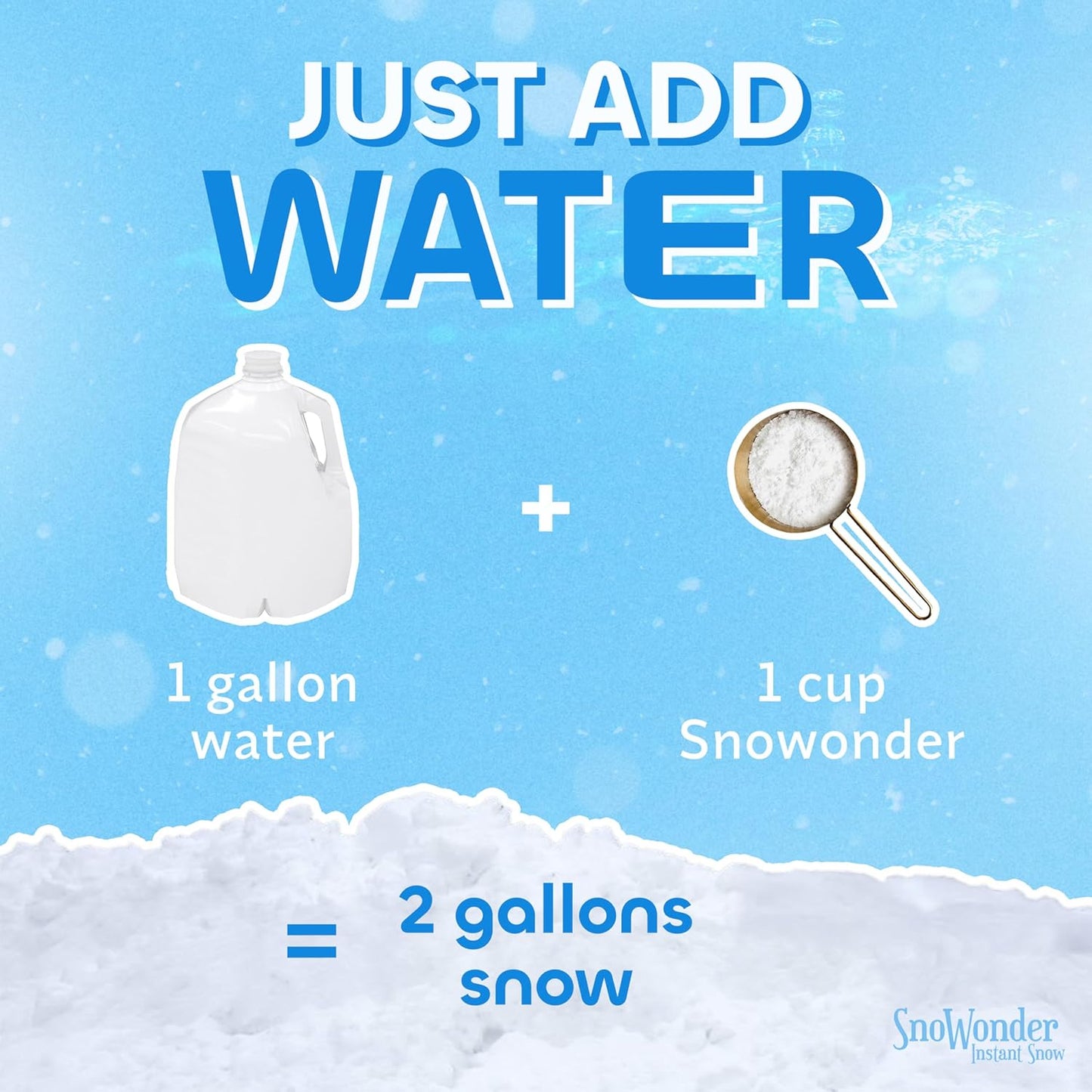 SnoWonder Instant Snow | Fake Artificial Snow for Cloud Slime - Makes 25 Gallons of Snow
