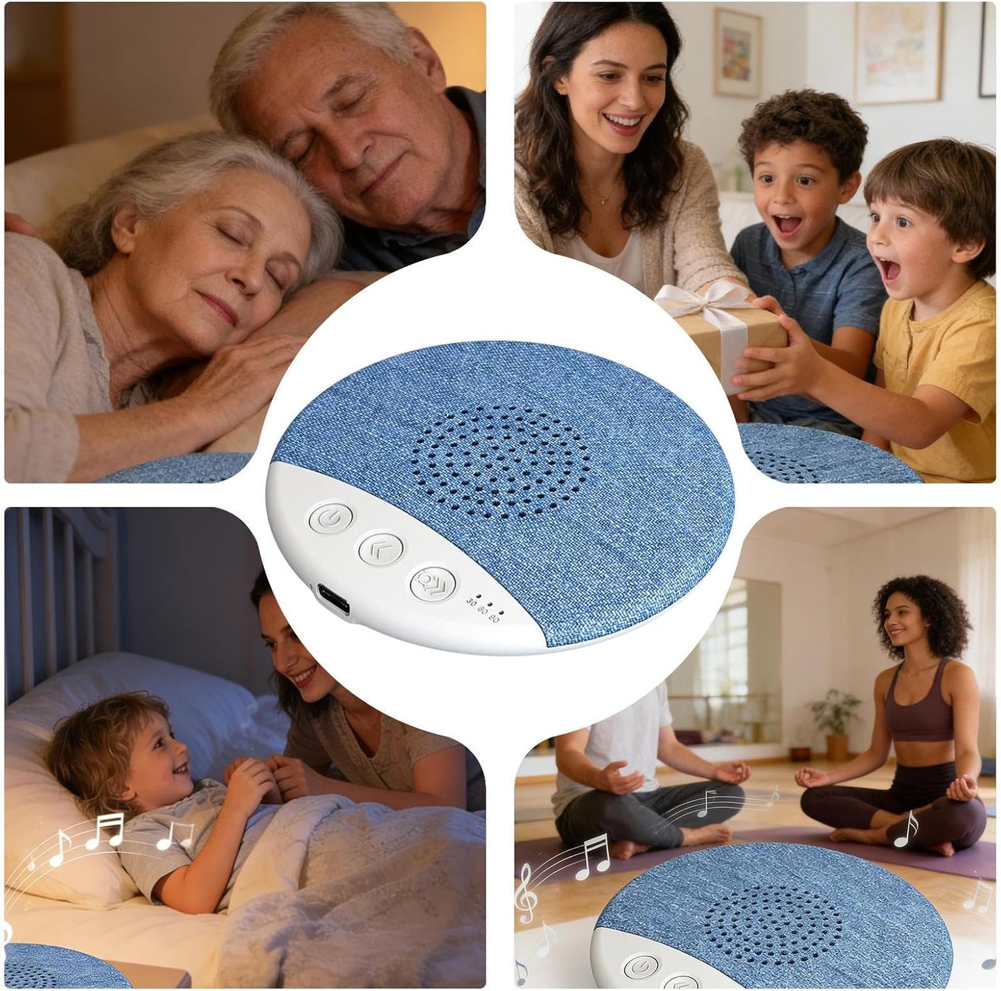 Generic 3.5mm Ultra Slim Pillow Speaker, Compact Sleep Sound Device, Jack Audio Pad with White Noise, Soft Silicone