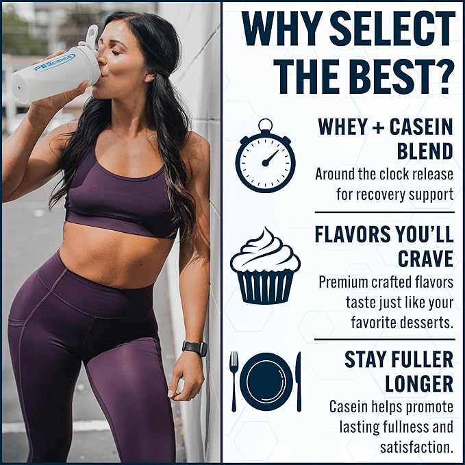 PEScience Select Protein Powder, Whey and Casein Blend, Clean Protein Powder for Women and Men, Low Calorie, Low Carb, Keto Friendly, Gluten Free - Gourmet Vanilla - 55 Servings