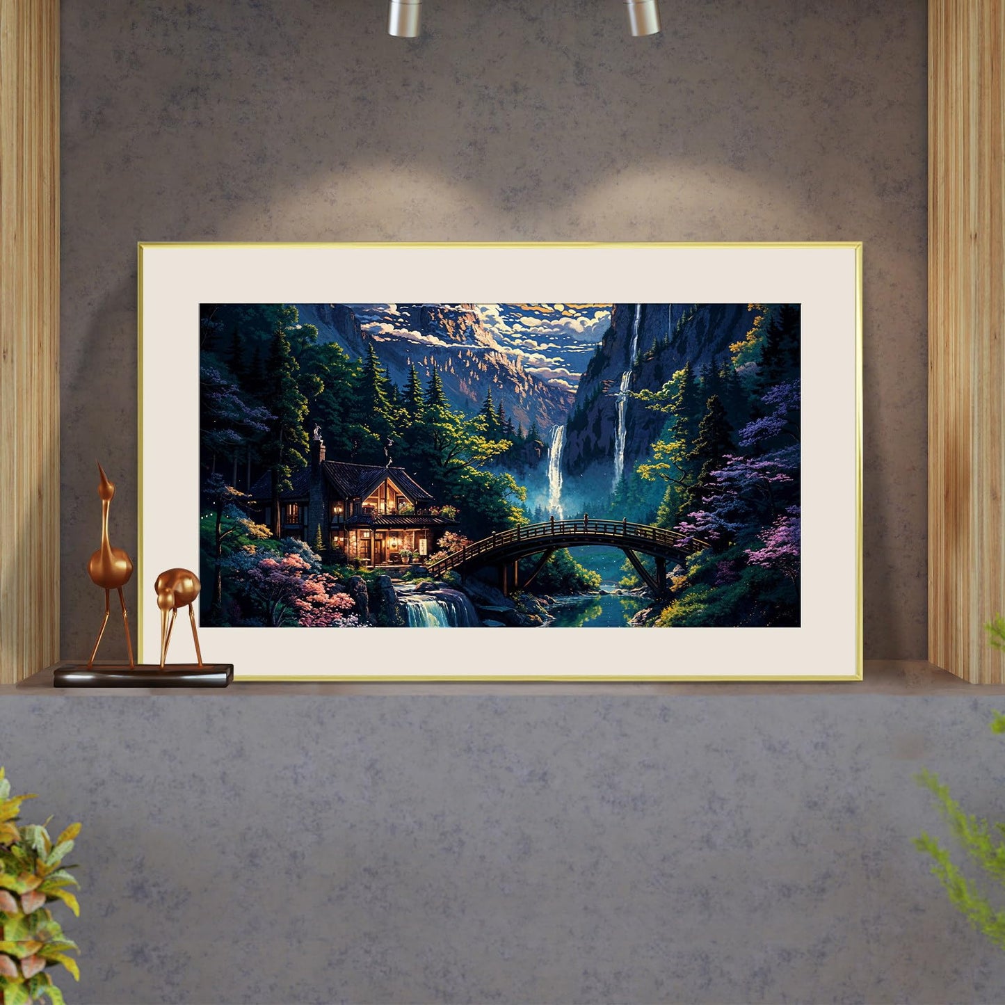 JOOZ Mountain Diamond Painting Kit for Adults 5D Large Landscape Diamond Art Kits for Adults House Diamond Art Painting Kits Gem Art Kits for Home Wall Decor 27.5x15.7Inch