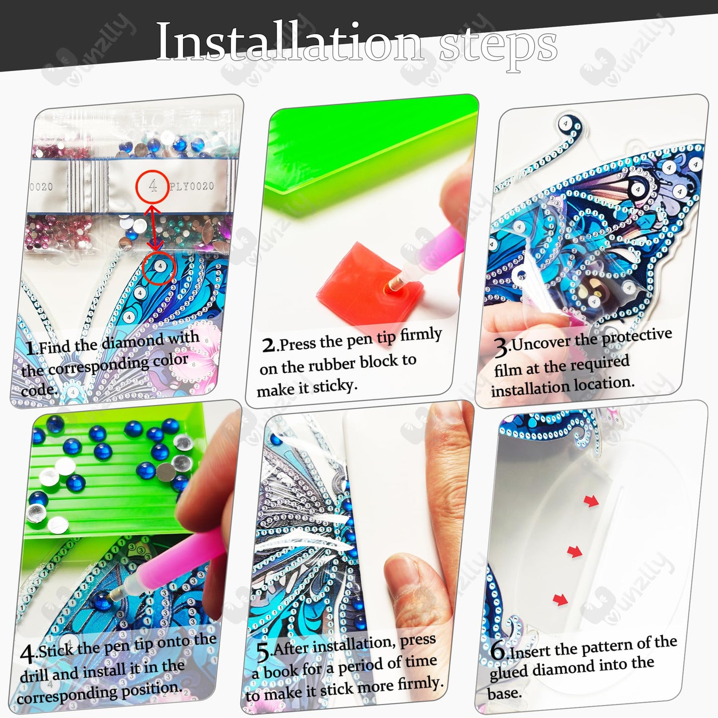 Yunzlly Stand Up Diamond Art Painting Kit, Desktop Gem Painting Ornament Kit for Adults, Tabletop Acrylic Diamond Board Painting (4th of July)
