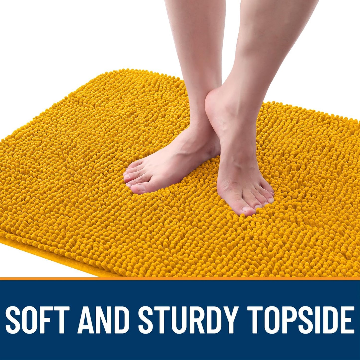 OLANLY Dog Door Mat - Absorbent Non-Slip Washable Doormat for Muddy Paws | 30x17 Golden Yellow