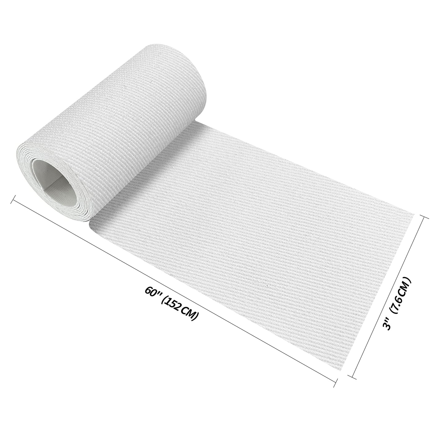 KING MOUNTAIN 100% Cotton Fabric Iron-on Repair Patch, Inside&Outside Clothes Repair Patch, 3"x60" with Backing Glue Repair Decorative Patch kit (White)