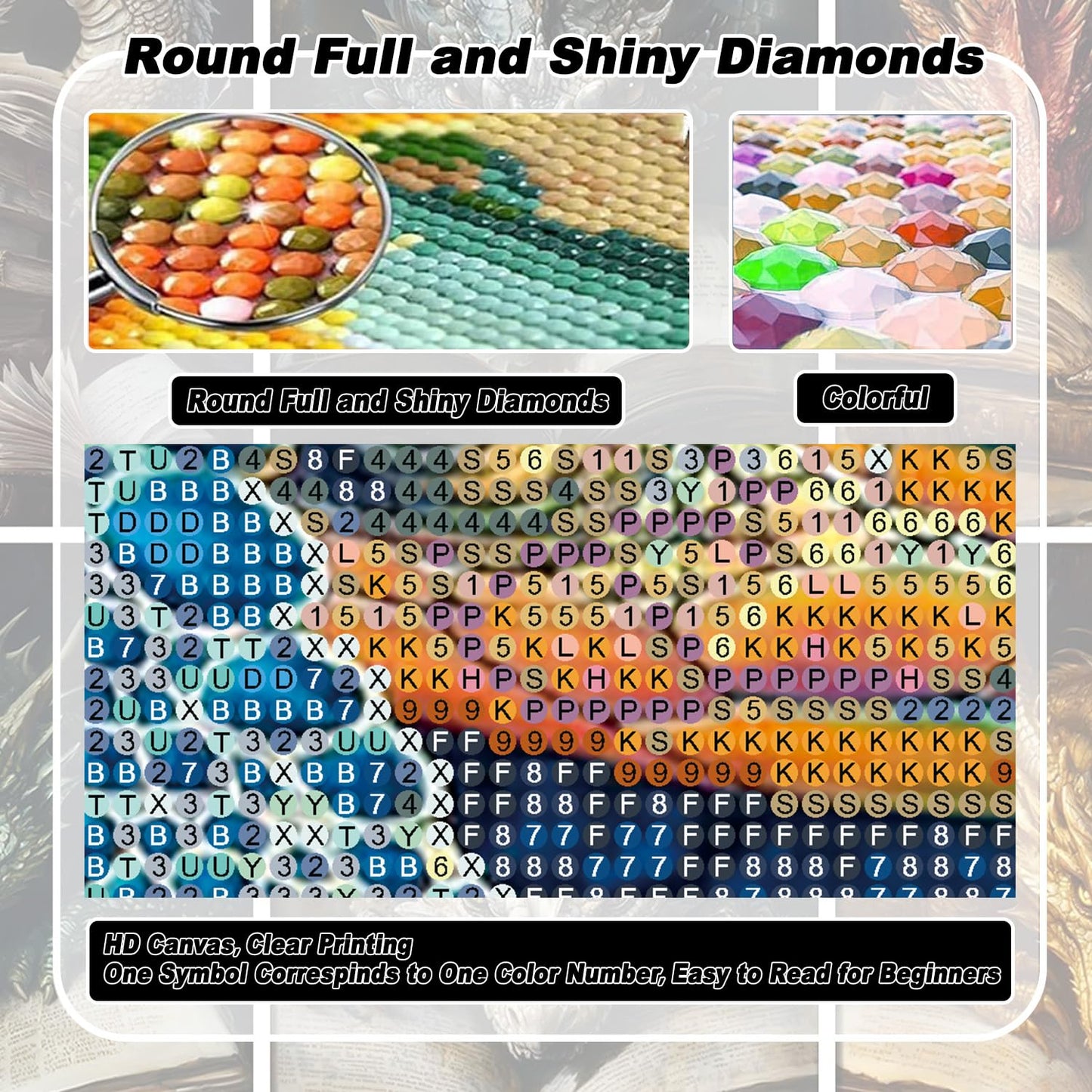 EIBEILI 6 Pack Diamond Painting Kits for Adults, Beach Diamond Art Kits for Beginners,DIY Full Rhinestone 5D Diamond dots (Gemstone Craft), Home Wall Decoration (12x16 inch)