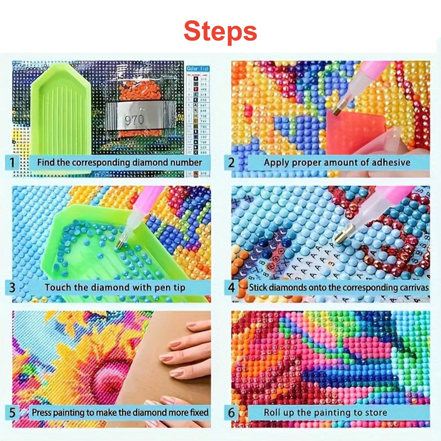Lvmuu Diamond Painting Kits for Adults Hummingbirds, 5D DIY Full Square Drill Diamonds Art Sets for New Beginner, Large Animal Flowers Paint with Diamonds Beads Art Craft Home Decoration (White)