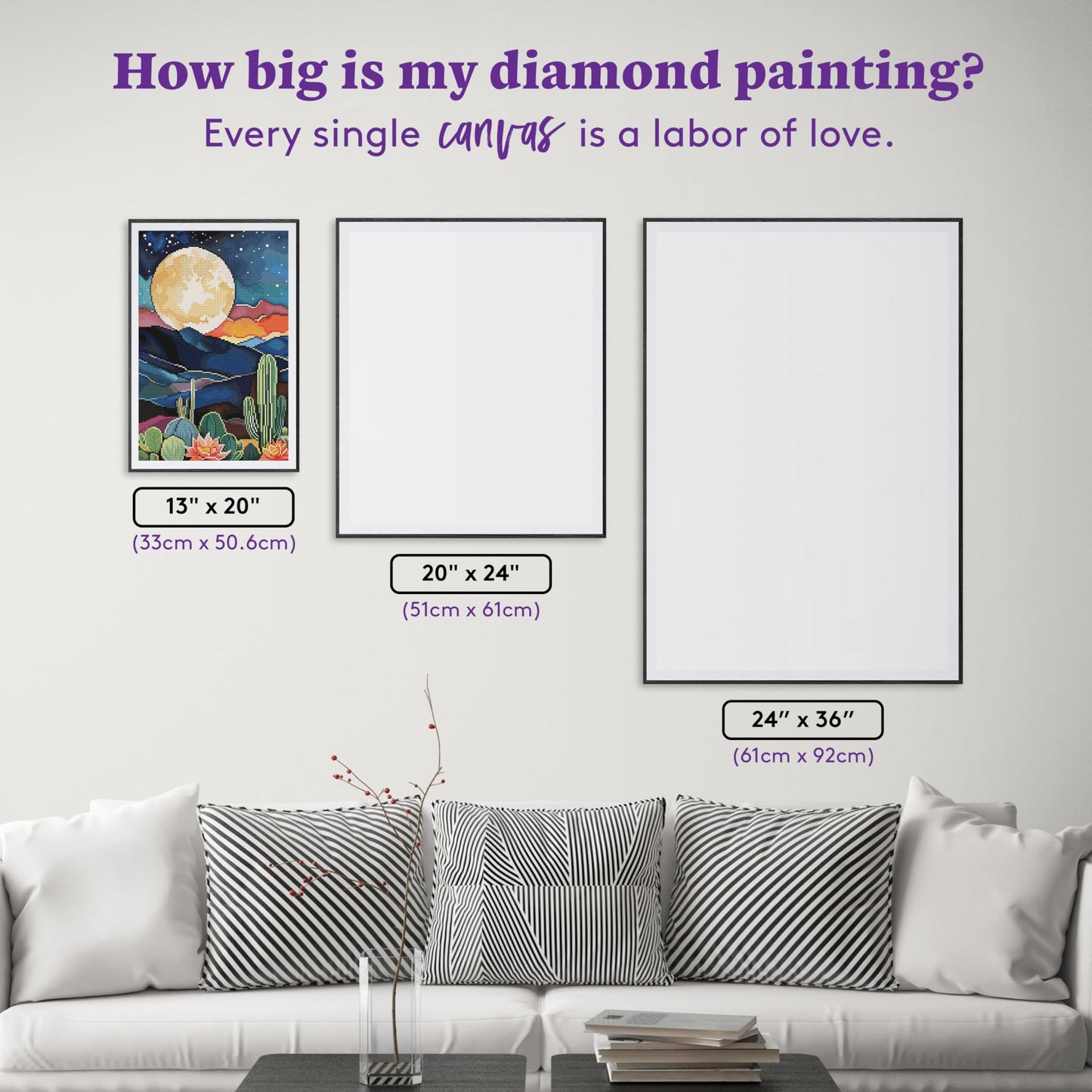 DIAMOND ART CLUB Night in New Mexico Diamond Painting Kit, Fun DIY Crafts for Adults, Round Diamond Art Canvas, 13" x 20" (33 cm x 50.6 cm)