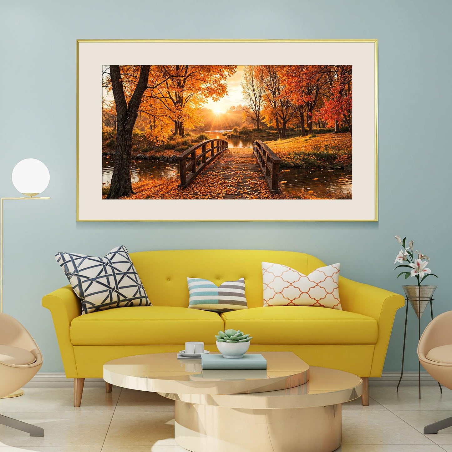 HeeBenor Large Landscape Diamond Painting Kits, 5D Sunset Diamond Art Kits for Adults, DIY Full Drill Large Landscape Diamond Painting, Sunset Gem Art Painting for Wall Decor 27.5X15.7 Inch