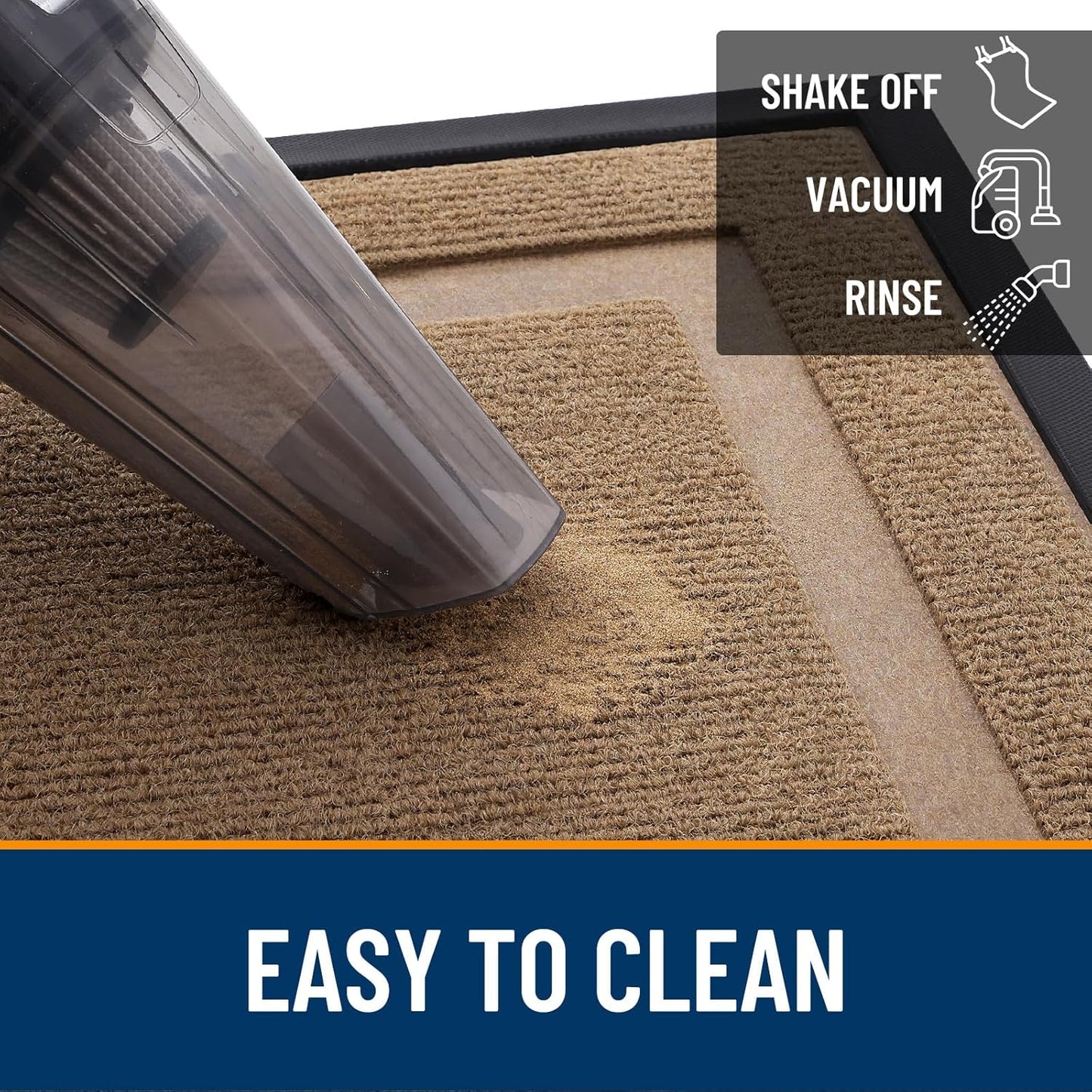 OLANLY Waterproof Front Door Mat - All-Season Indoor/Outdoor Doormat, Easy Clean, 47x23, Light Brown