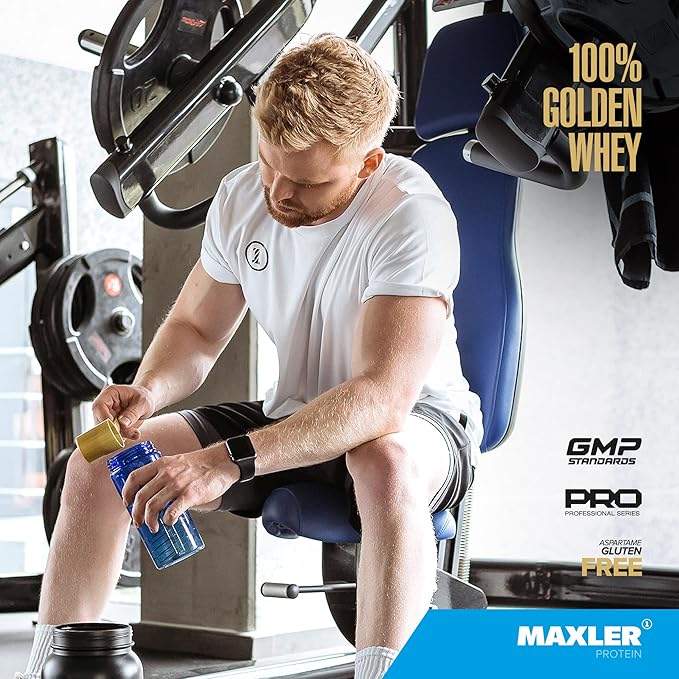 Maxler 100% Golden Whey Protein - 23g of Protein per Serving - Premium Whey Protein Powder for Pre Post Workout - Fast-Absorbing Whey Concentrate, Isolate & Hydrolysate Blend - Cappuccino 2 lb