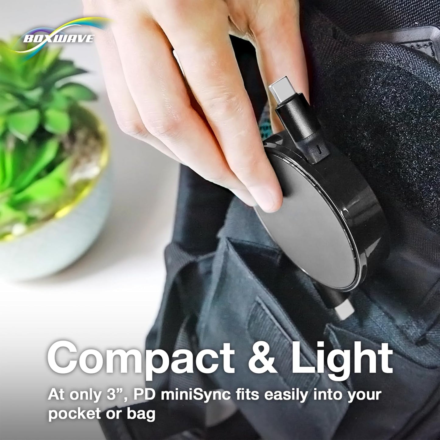 BoxWave MP3 W02 (240W), 240W Cable Compatible with Benjie Player - PD miniSync Retractable PD Portable USB Type-C Cable