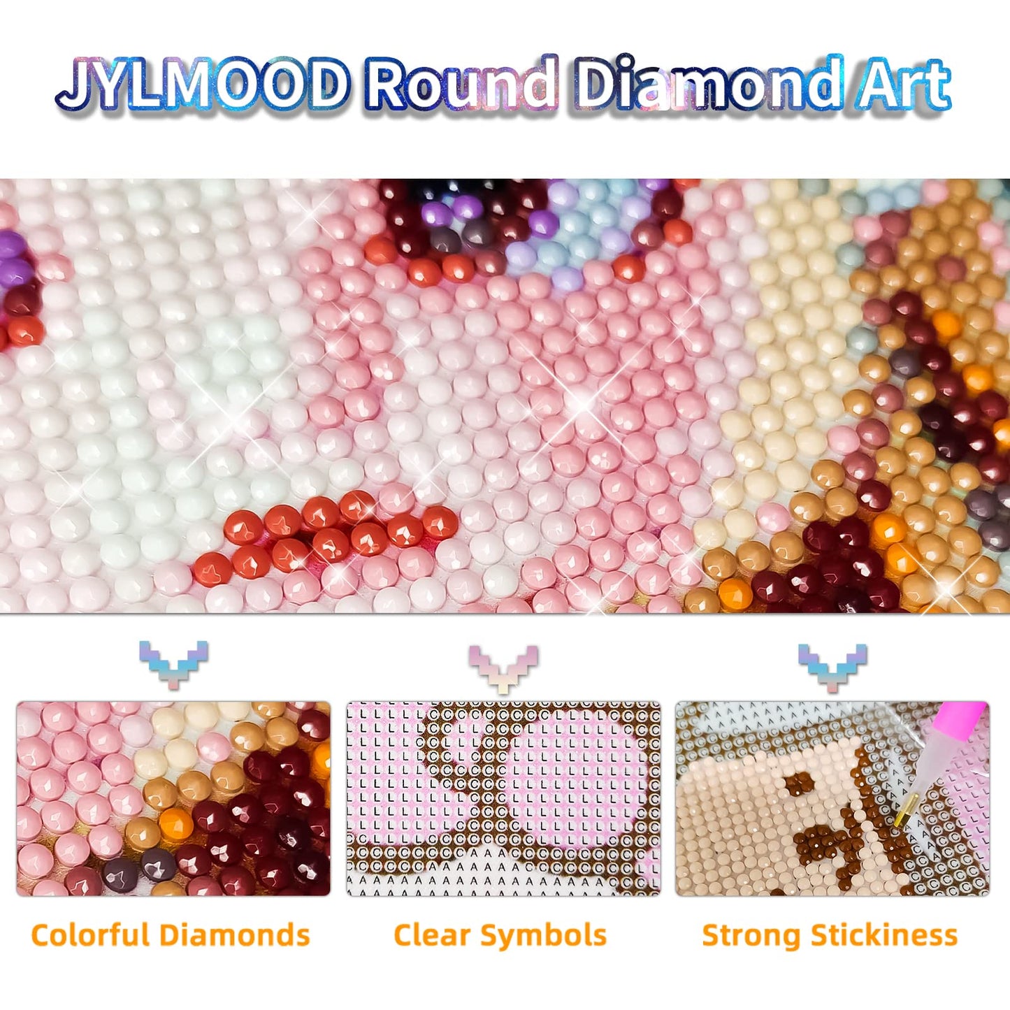 Cartoon Friends Large Diamond Painting Kits for Adults - 5D Diamond Art Kits for Adults Kids Beginner,DIY Full Drill Diamond Dots Rhinestone with Tools Accessories for Home Wall Decor Gifts 36x12inch