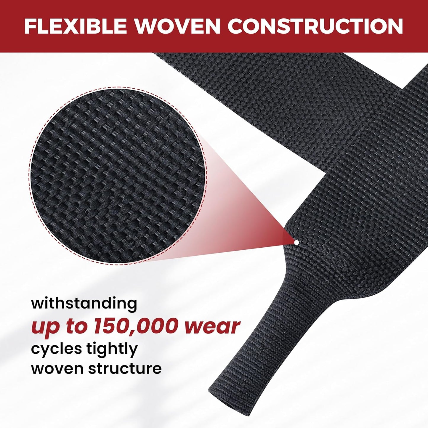 BuyUneed 2:1 (3/8" 16ft) Braided Sleeving Heat Shrinkable Fabric Ratio- Abrasion Protection Flexibility Wiring Harness