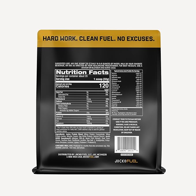 Jocko Fuel Mölk Whey Protein Powder 22g Protein - Low Sugar Monk Fruit Blend - Muscle Recovery & Growth, Packaging May Vary (28 Servings, Vanilla Milkshake)
