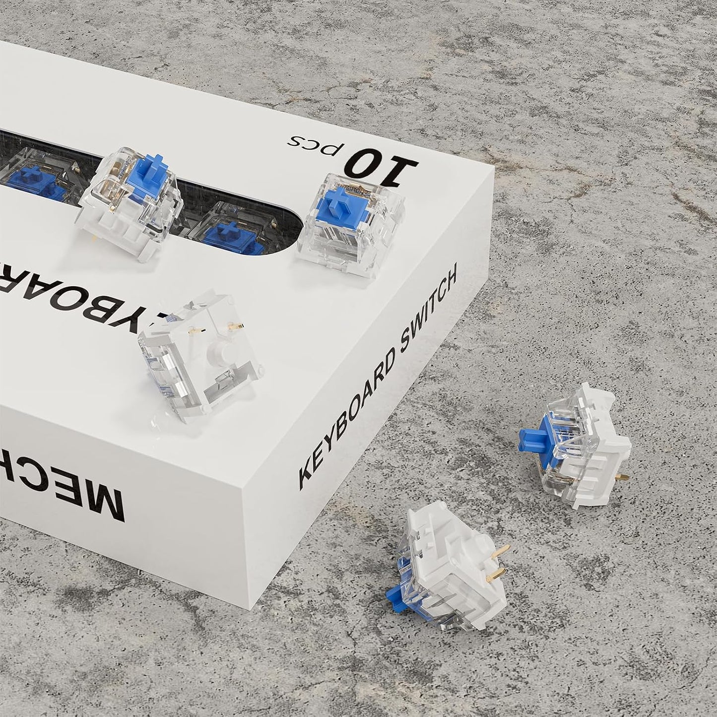 10 3 50gf 3D ZhouWang PCS Blue Switch Pin Pre-Lubricated,Dustproof Clicky Switch,Suitable for clickers for PrintsMX