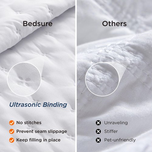 Bedsure King Quilt - Bright White Bedspread King Size & Lightweight Comforter, Modern Coverlet with Clover Pattern, Ultra Soft All-Season Bedding, 106 x 96 Inches