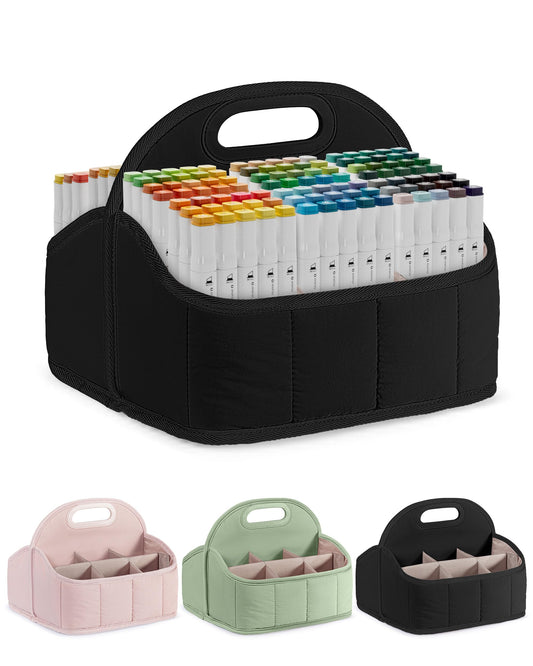 Rexmica Marker Organizer Case Fit for 210-400 Markers, Large Marker Caddy Bag for Adults, Multipurpose Caddy Organizer for Cosmetics, Sewing, Art Craft Supplies, (Bag Only, Accessories Not Included)