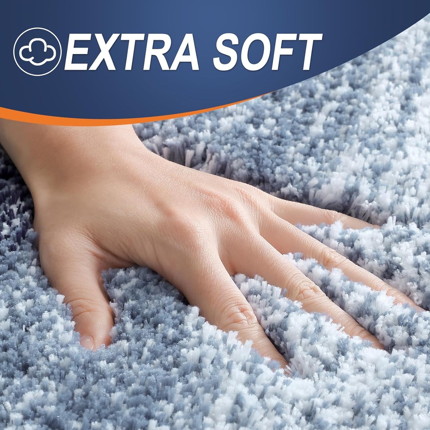 OLANLY Bathroom Runner Rug - Extra Soft Microfiber Mat with Rubber Backing | 59x24, Quick Dry, Airy Blue