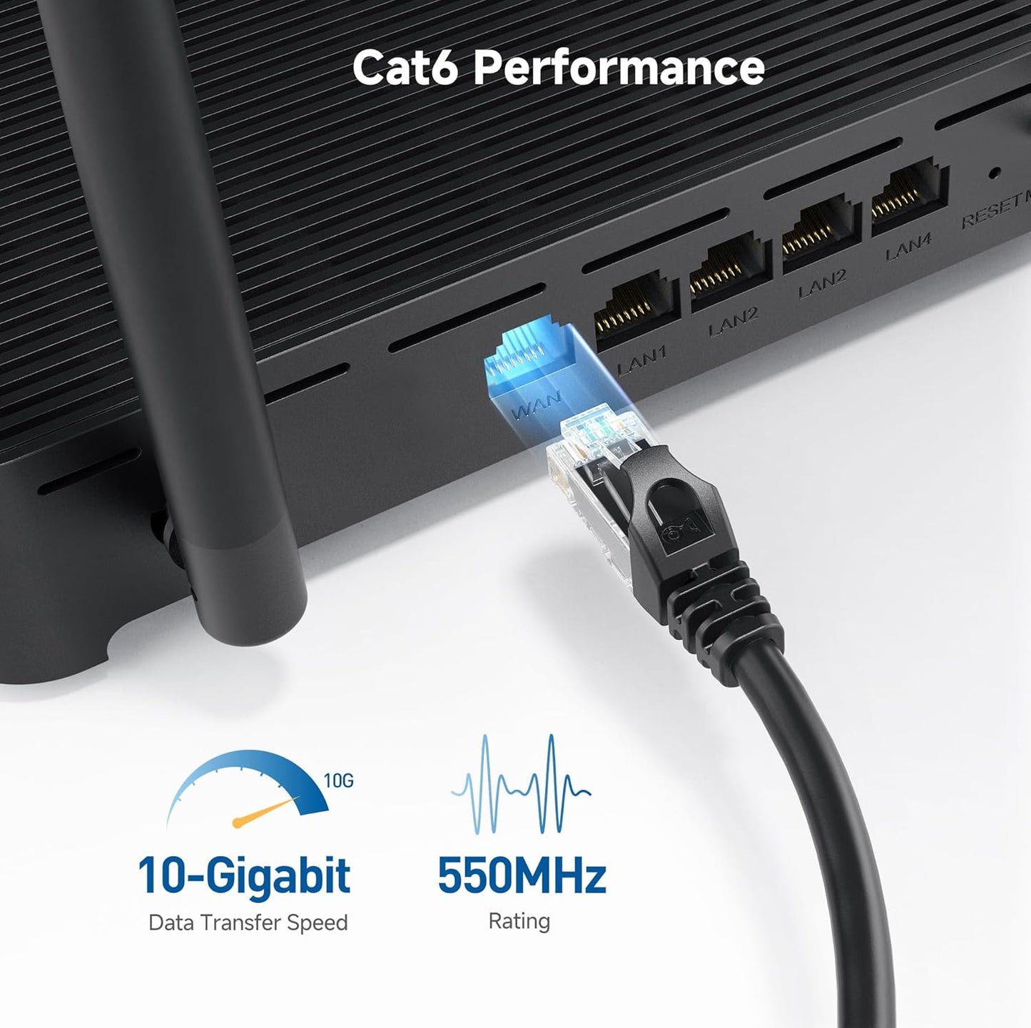 10Gbps 5-Pack 6 2ft, 6 Cat6 Cable Matters Snagless Short Cat Ethernet Cable - Cat Cable, Cord, Ethernet Cord, Black