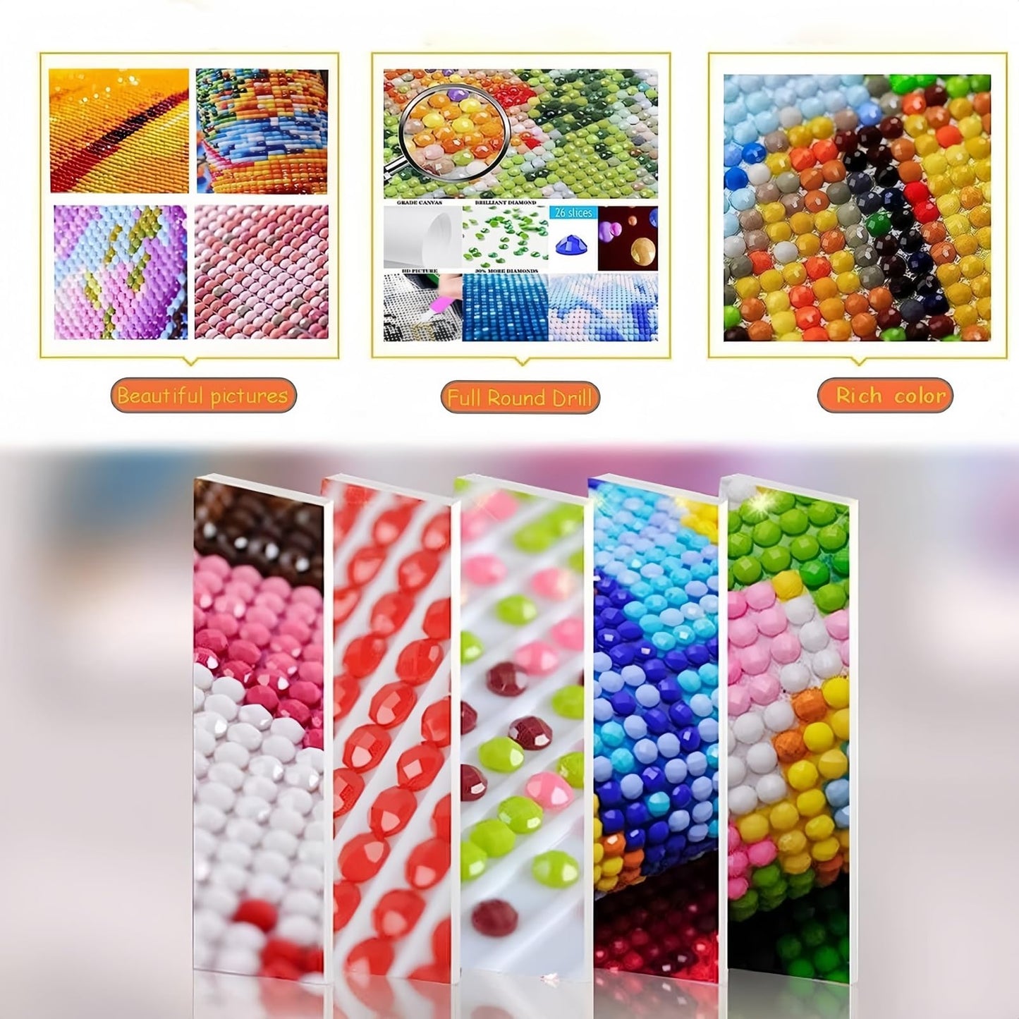 Acelii 4PCS 5D Diamond Art Kits for Adults Beginners,Dragon DIY Full Round Drill Diamond Painting Kits, Paint by Diamonds Dots Gem Art Easy,Home Wall Decor 12X12 Inch
