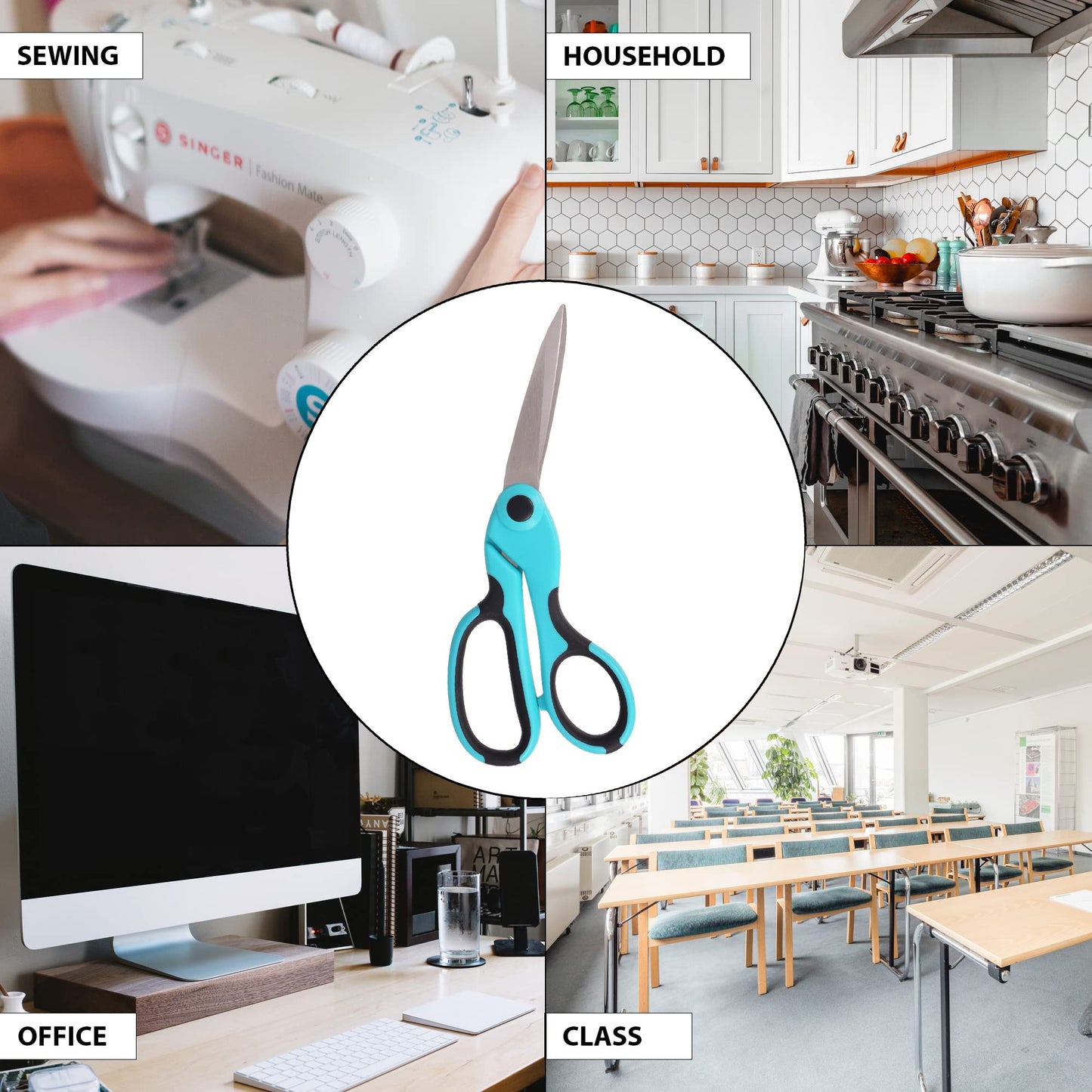 SINGER 8-1/2-Inch ProSeries Heavy Duty Bent Sewing Scissors