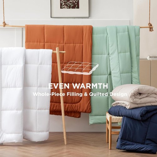 Bedsure Comforter Duvet Insert - All-Season Quilted Down Alternative Bedding, Full Size 86 x 82 Inches, Red