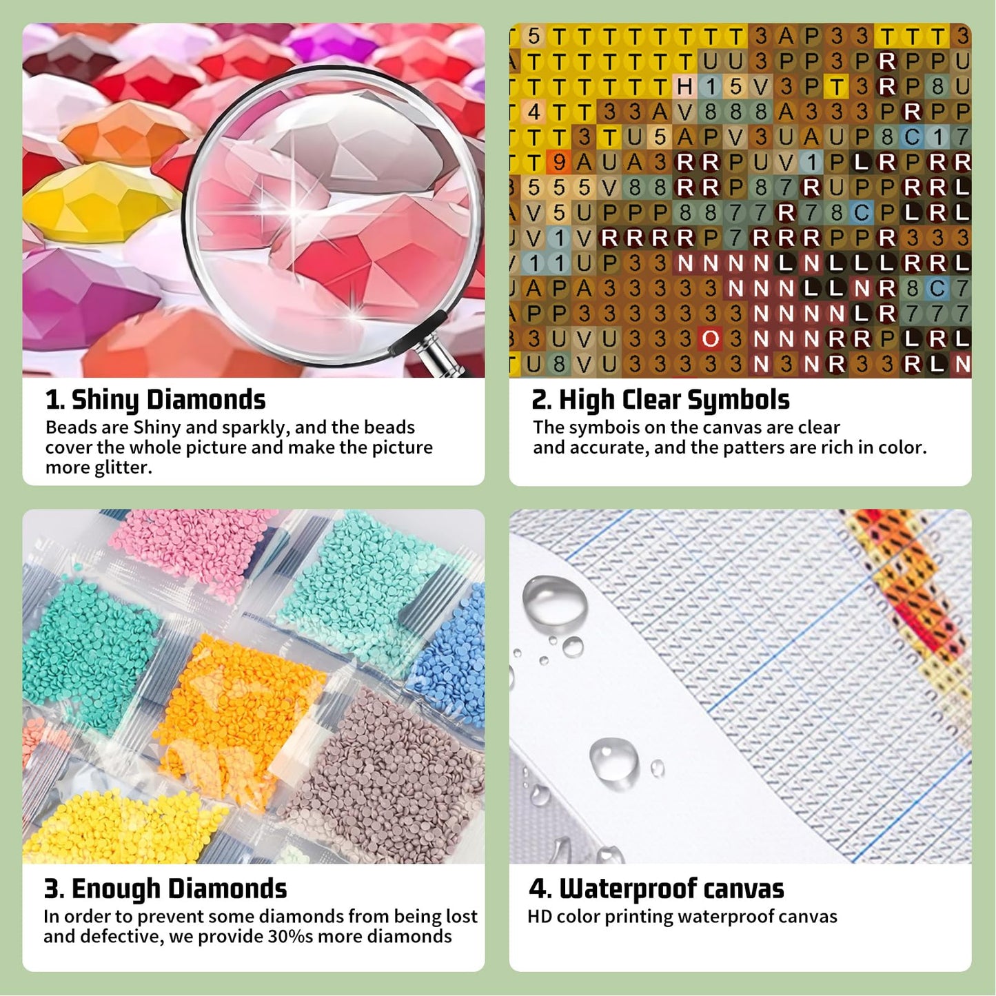 6 Pack Framhouse Diamond Painting Kits for Adults, Diamond Art Kits for Adults, DIY 5D Diamond Painting Kits for Beginners Home Wall Decor 12x16 inch