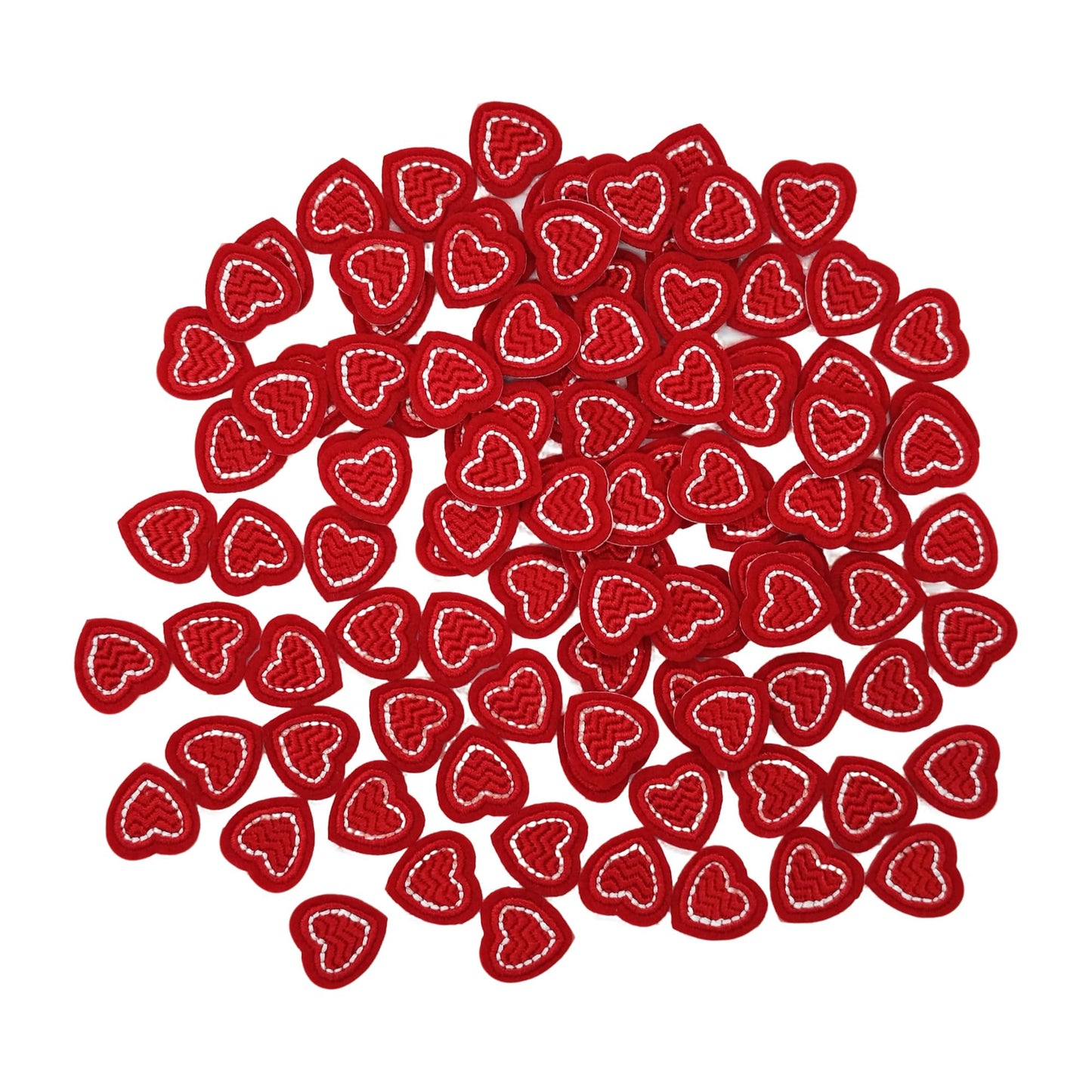pson 100Pcs Mini Heart Sew/Iron On Appliques Patches for Clothing, Jackets, Jeans, Backpacks, Hats, Shoes(Red)