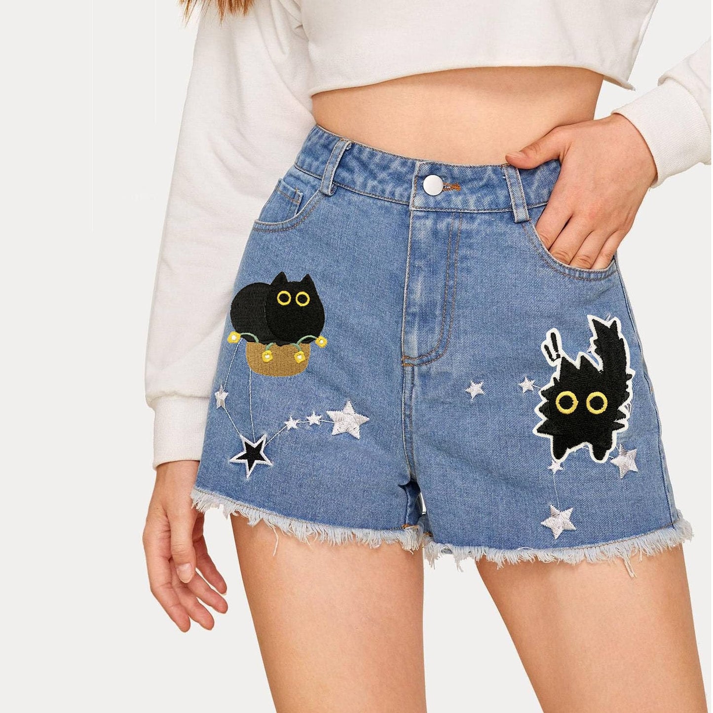 10pcs Embroidered Iron On Patches for Clothes, Cute Cat Embroidery Patches Sew On/Iron On Applique Decorative for Clothes, Dress, Hat, Jeans,Jacket, DIY Accessories