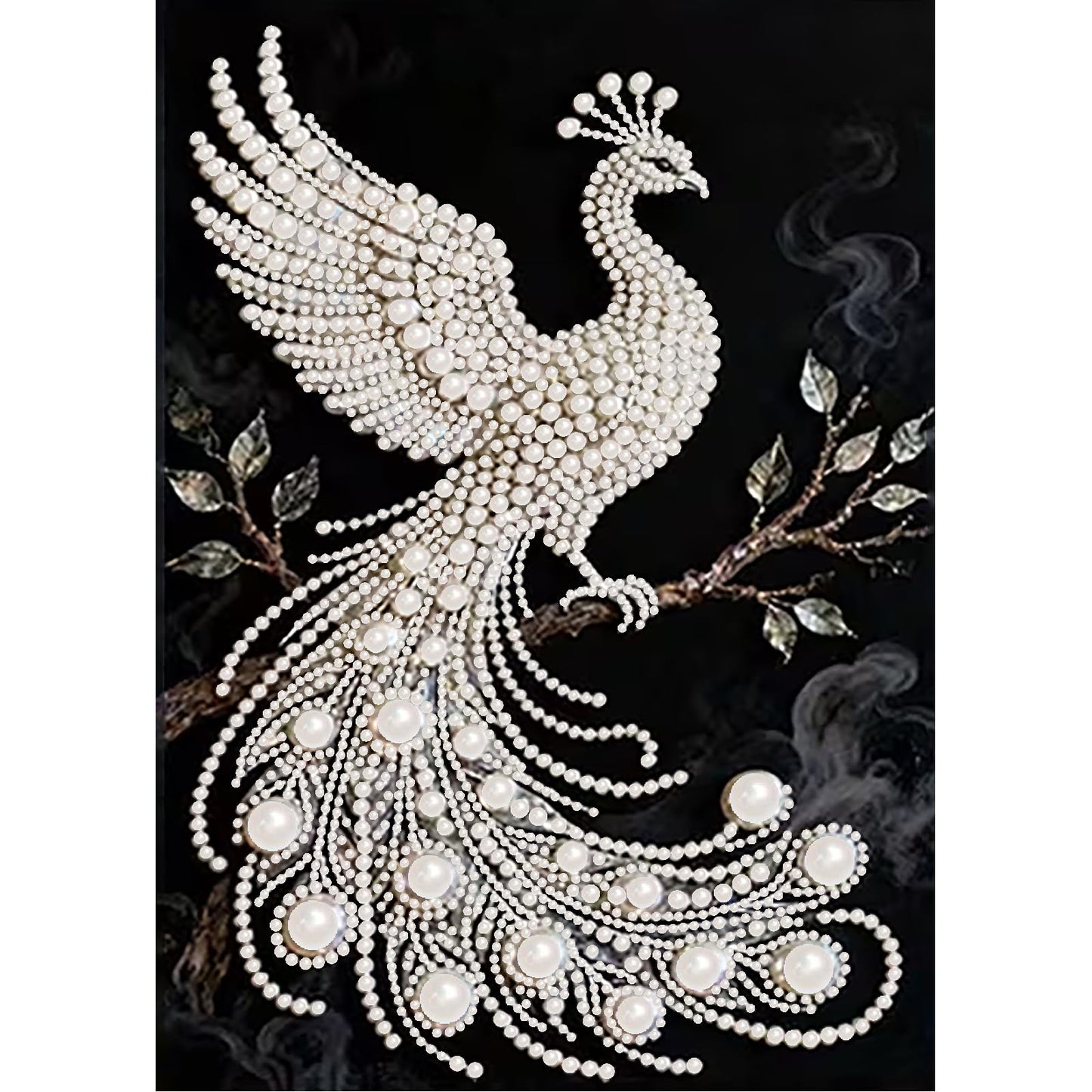 BSNRCH 5D Diamond Art Pearl Painting Kits for Adults,Special Shape Diamond Art Kits for Peacock, DIY 3D Plastic Pearl Painting Kit for Home Wall Decoration 12 × 16 inch