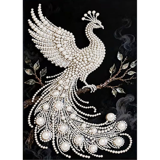 BSNRCH 5D Diamond Art Pearl Painting Kits for Adults,Special Shape Diamond Art Kits for Peacock, DIY 3D Plastic Pearl Painting Kit for Home Wall Decoration 12 × 16 inch